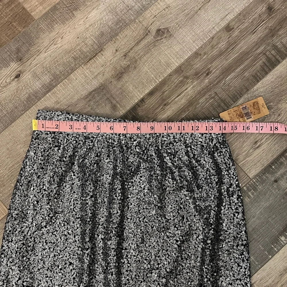 Daniel Cremieux silver and black sequin lined Pencil Skirt Sz S NWT